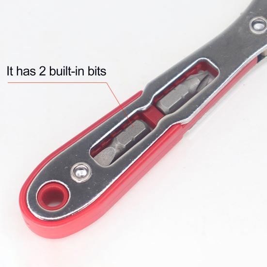 Skraldenøkkel med sklisikkert håndtak Dobbelthodet design Kompakt bærbar Forover Revers Kryssalbue Flat hodenøkkel