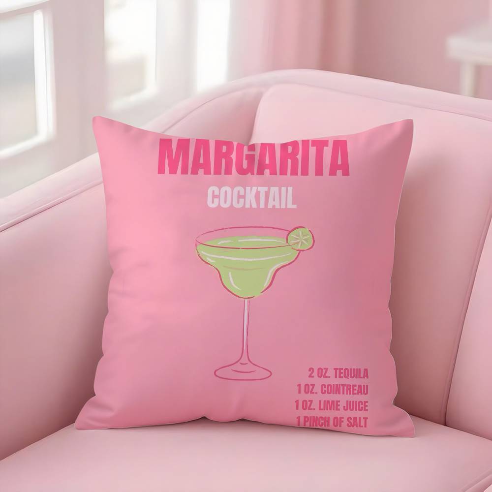 Margarita Cocktail Kunst Kissenbezug Weicher Plüschstoff Beidseitiger Druck Dekorative Wohnzimmer Heimdekoration Geschenk Kissenhülle