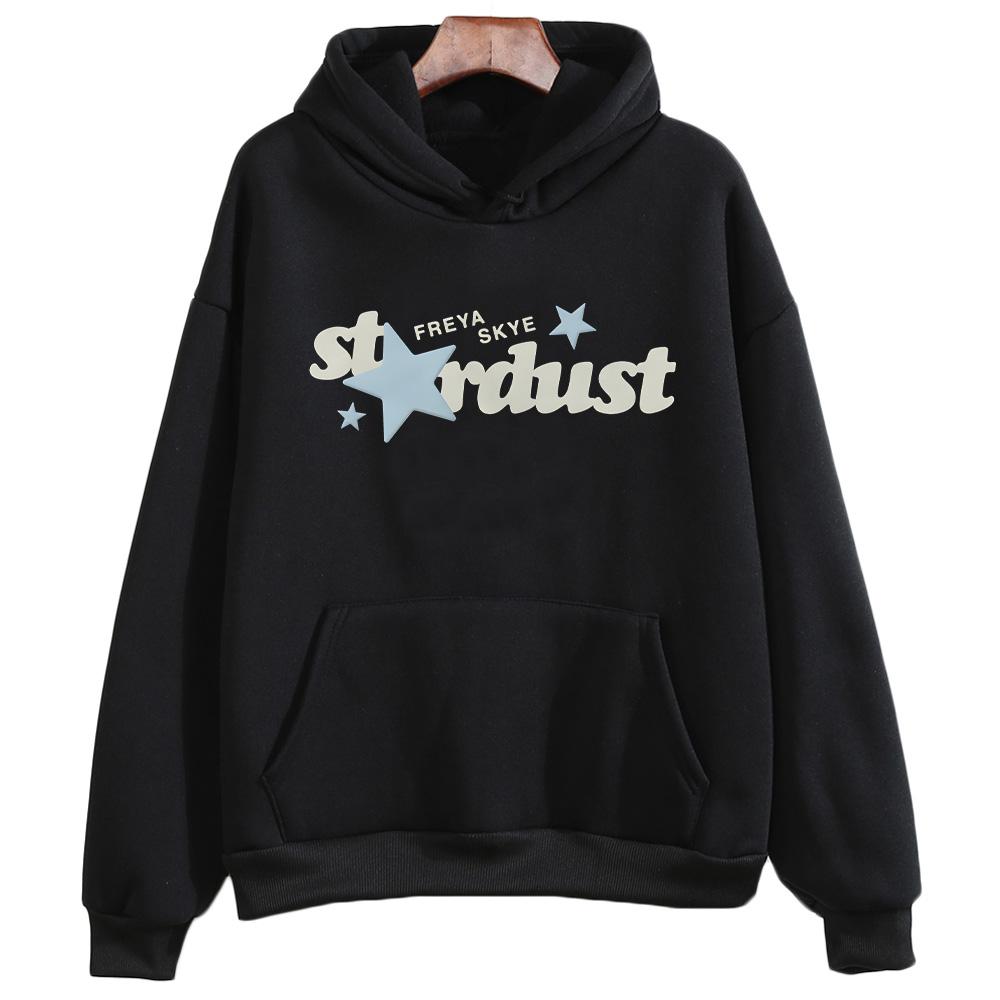 

Худи Freya Skye Stardust Мужское Женское Новое Свитшот с Длинным Рукавом Осень Зима Мода Повседневная Одежда Свободный Хай-стрит Пуловер XS чёрный