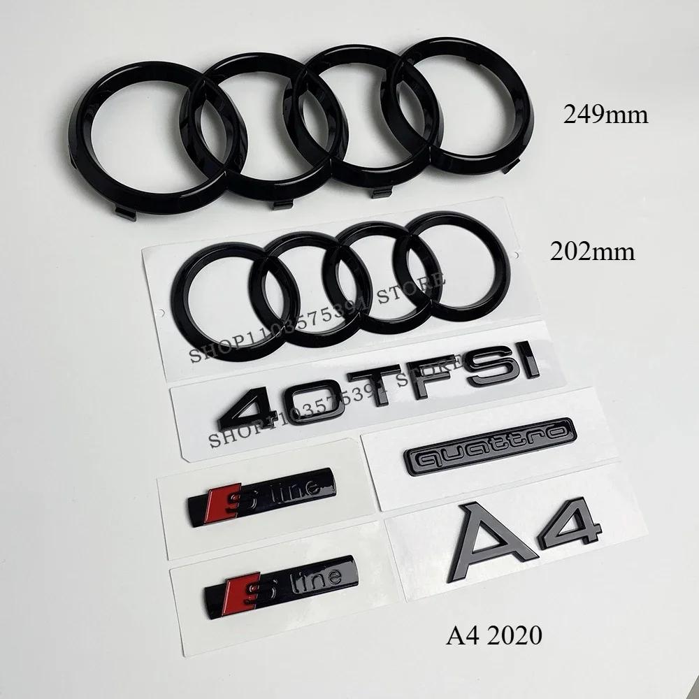 For Audi 4Ring Logo ABS Black