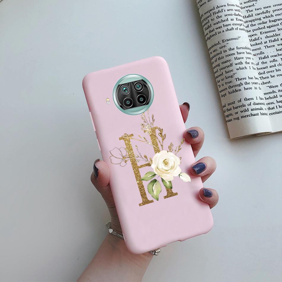 For Xiaomi Mi 10T Lite 5G Back Cover Flower Alphabet Letter Candy Soft Phone Case For Xiomi Mi10t Lite Mi 10 T Lite 10tlite Case