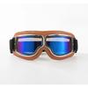 Motorcycle Glasses Windproof Motorcycle Helmet Glasses Sunglasses Retro Universal Folding Leather Retro Motorcycle Accessories2