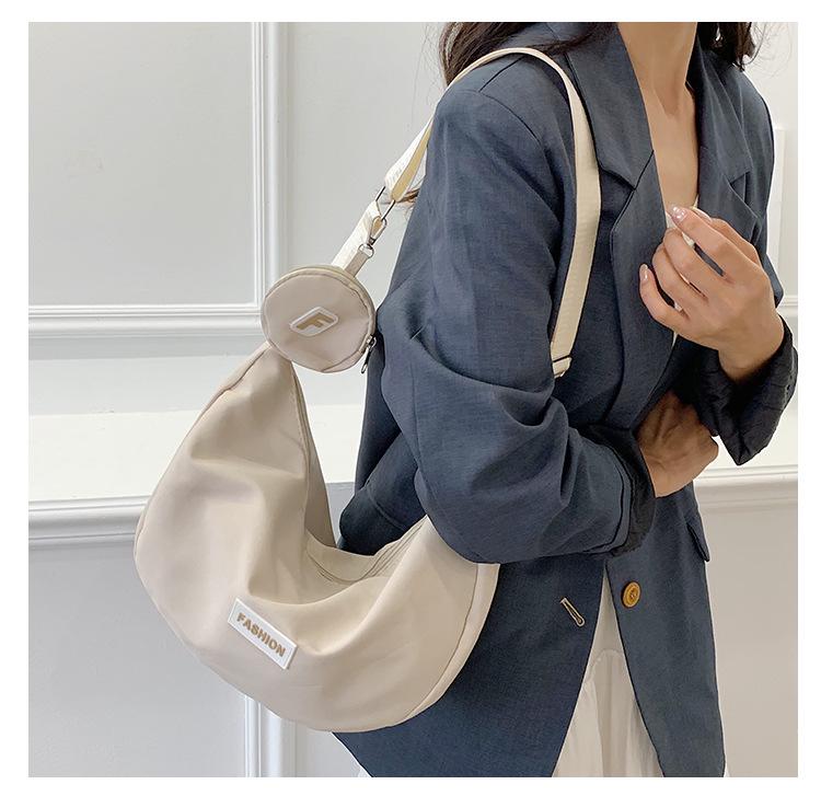2025 Autumn Solid Color Lightweight Women's Oxford Crossbody Backpack - Large Capacity Zipper Shoulder Bag