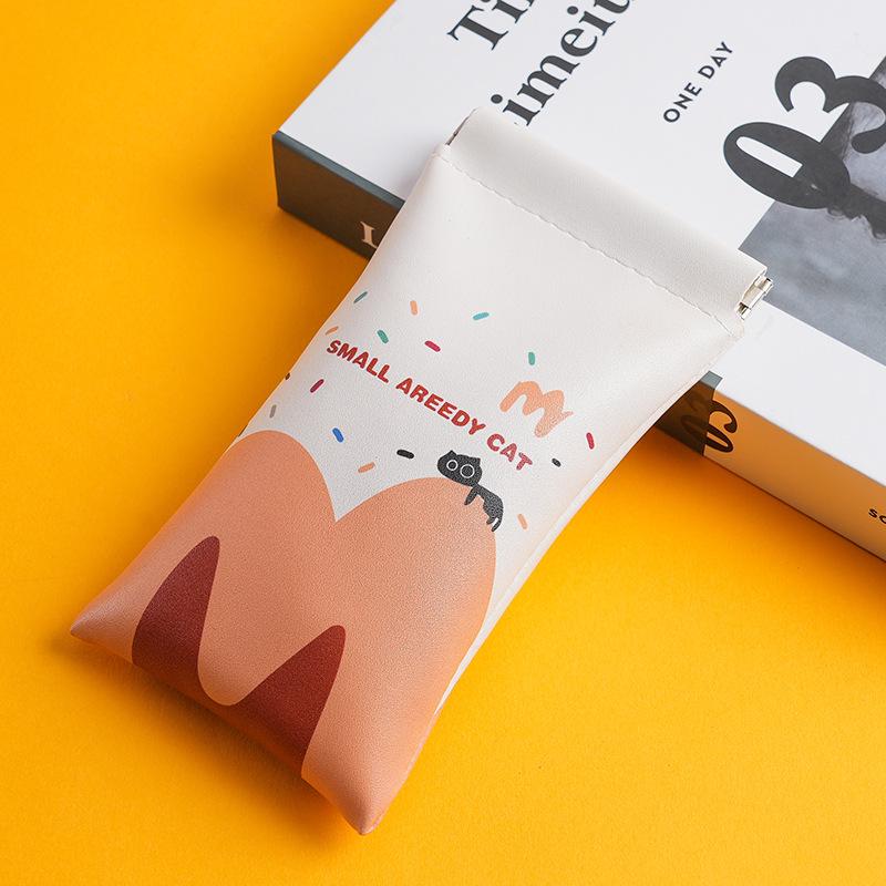 Mini-Kosmetik- und Essentials-Tasche im Cartoon-Stil - Tragbare Lippenstift-, Kopfhörer- und Kabeltasche für Damen mit Automatikverschluss