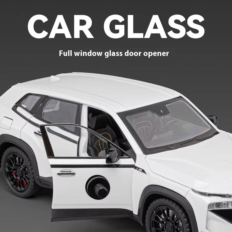 Simulation 1:24 THE-XM Alloy Car Model, Door-opening Car Model Ornaments, With Sound and Lights for Boys Toy Car Birthday Gift