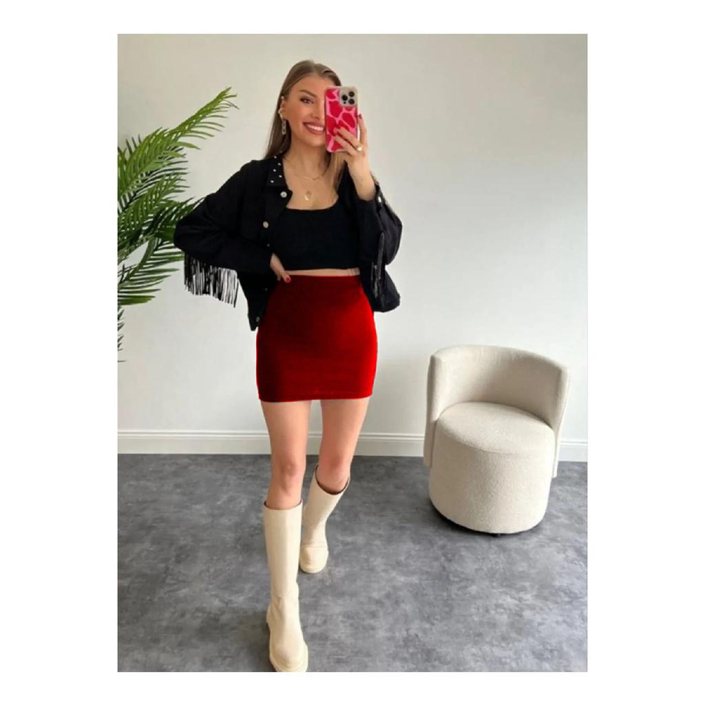 Schwarzer enger Minirock