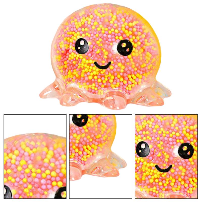 1pcs New Children And Adults Stress Relief Fidget Toy With Octopus Squeeze Ball Antistress Bubble Glowing Light Squid Vent Ball