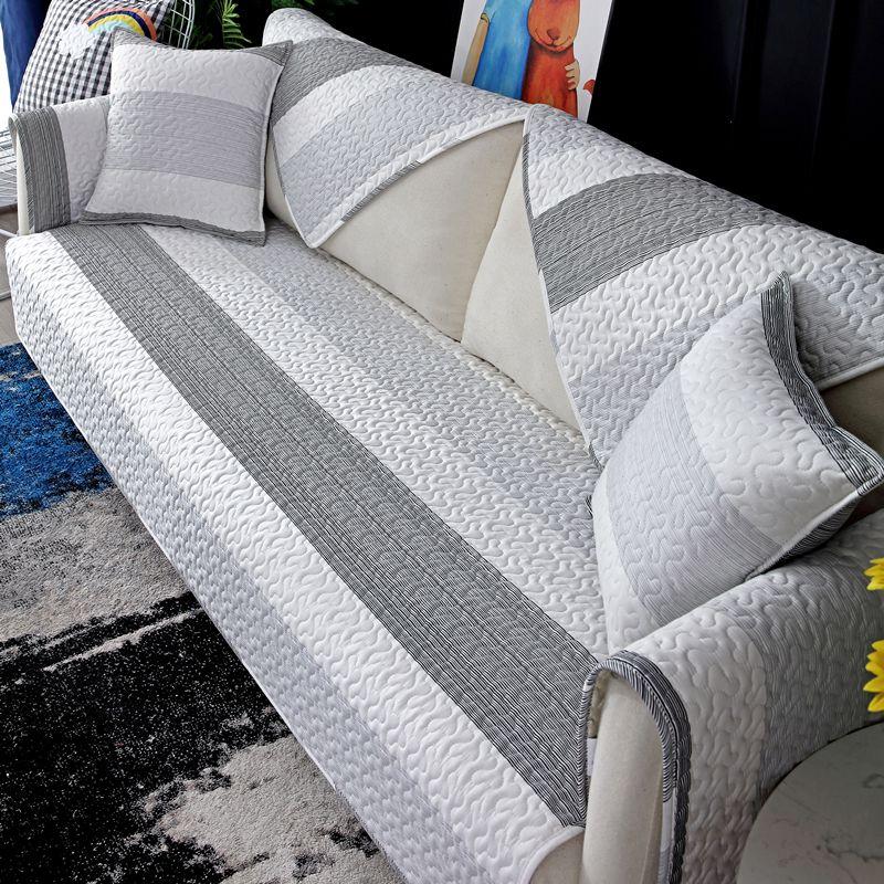 

Хлопок Круглый год Подушка для дивана Общие ткани Нескользящая Минималистичный Современный Чехол для дивана Все включено Универсальная подушка Европейский стиль Полностью закрытый Gray Bar 45*45cm pillow core