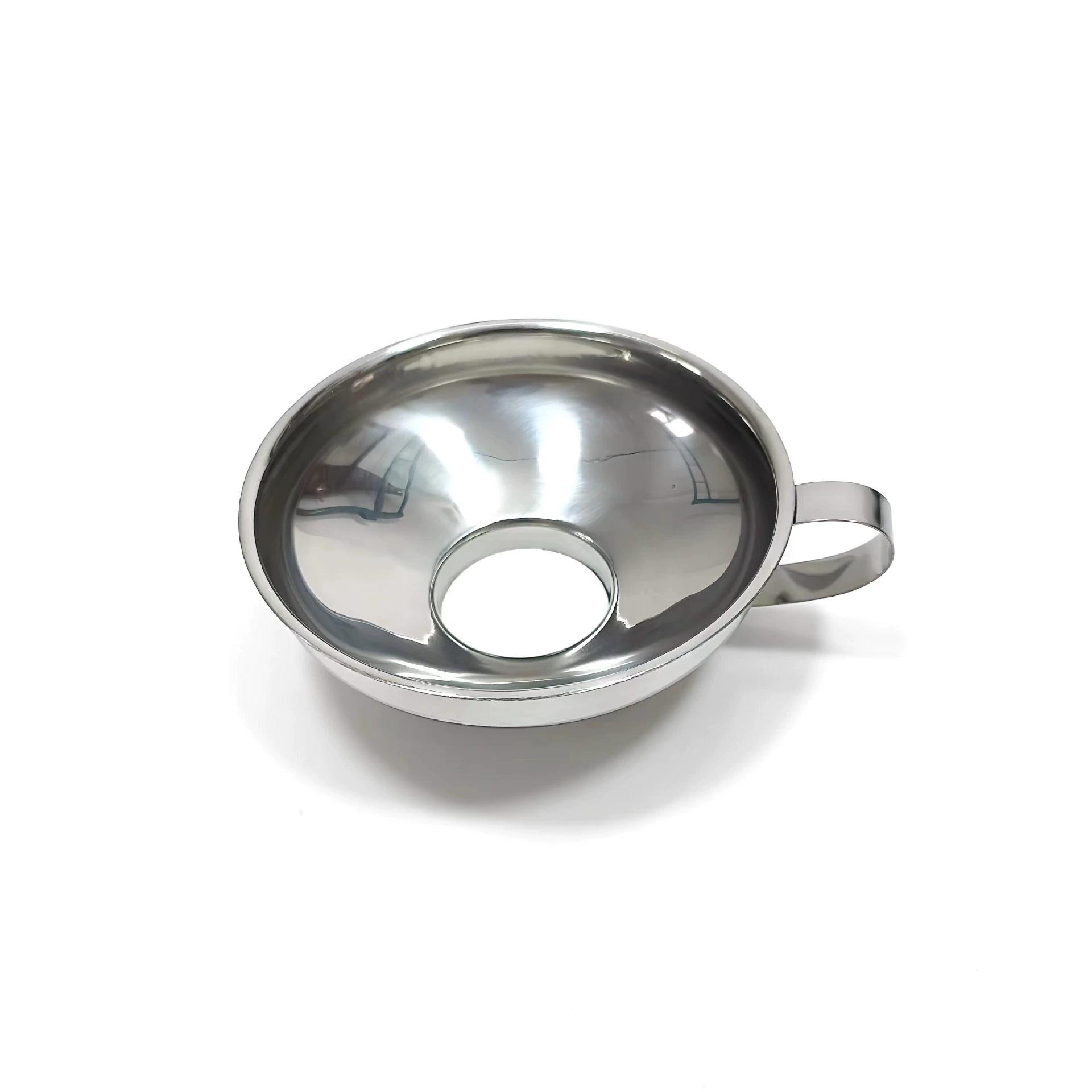 2 Size Stainless Steel Wide Mouth Funnel Canned Funnel Household Large-caliber Funnel Used for Pouring Canned Jam Oil