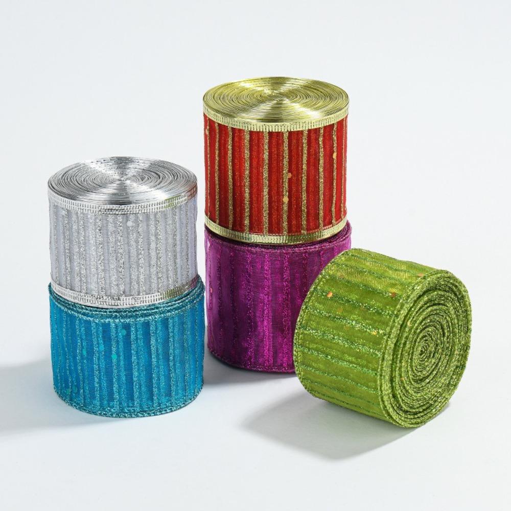 

Xmas Gift Christmas Ribbon DIY Burlap Ribbon New Fabric Swirl Ribbon срібний