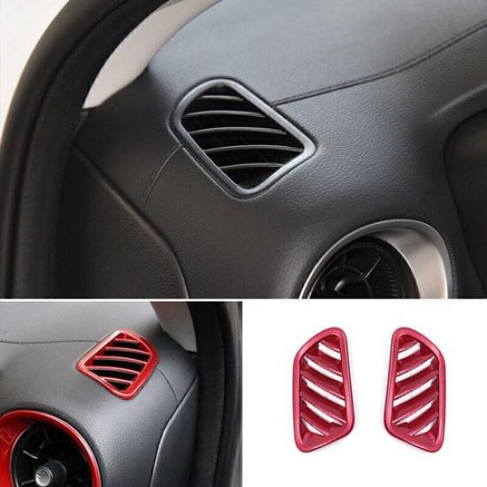 For Kia Forte K3 2019-2024 Gloss Red Dashboard L&R Air Outlet Vent Cover Trim 2X