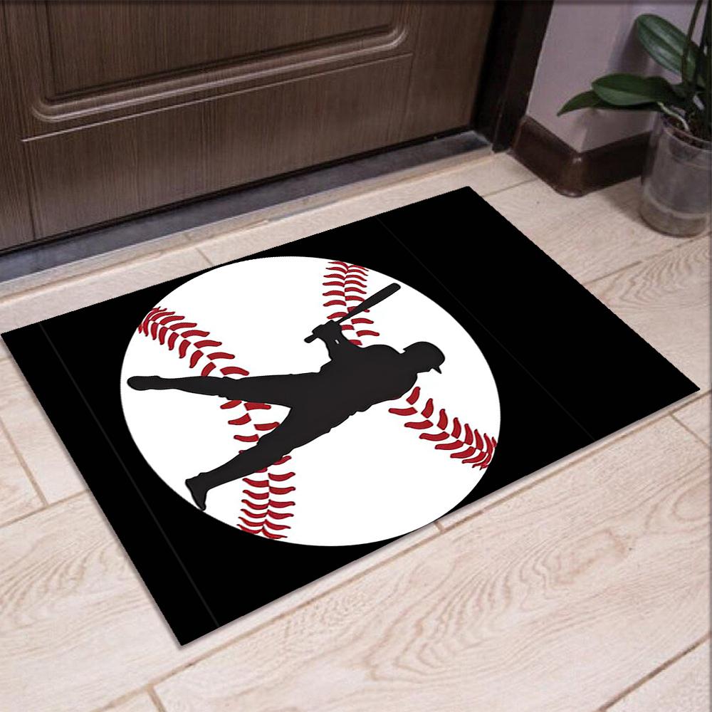 Baseball Printed Carpet,Rug,for Office Chair Living Room Bedroom Kitchen Room Decor Gifts.