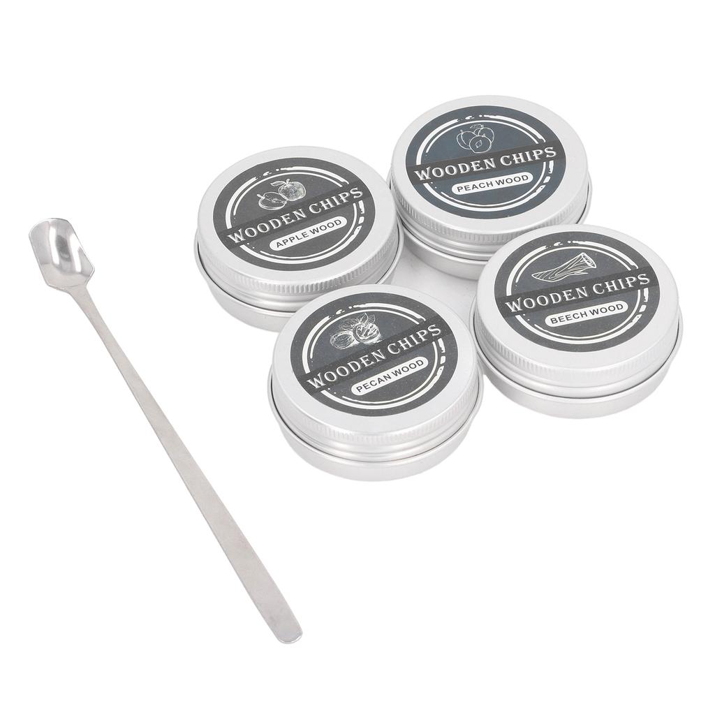 Smoking Wood Chips for Cocktail Smoker 4 Flavors Natural Wood Chips Including Walnut Oak Peach