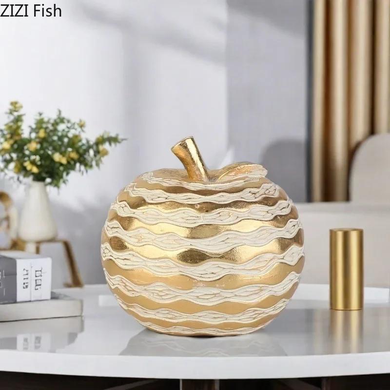 Golden-plated Pineapple Ornaments Creative Fruits Statue Desk Decoration Resin Crafts Pineapple Sculpture Room Aesthetic Decor