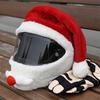 Santa Claus Helmet Hat Christmas Motorcycle Cover, Plush Accessory for Decoration, Xmas Holiday Accessories Men