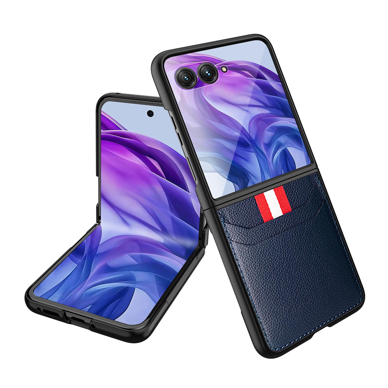 

For Motorola Razr 60 Ultra 5G Case Litchi Texture PU+PC Phone Cover with Screen/Lens Film