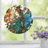 PVC Glass Special Shaped Vintage Pattern Diamond Painting Hanging Suncatcher Diamond Drawing Suncatcher Ornament for DIY Craft