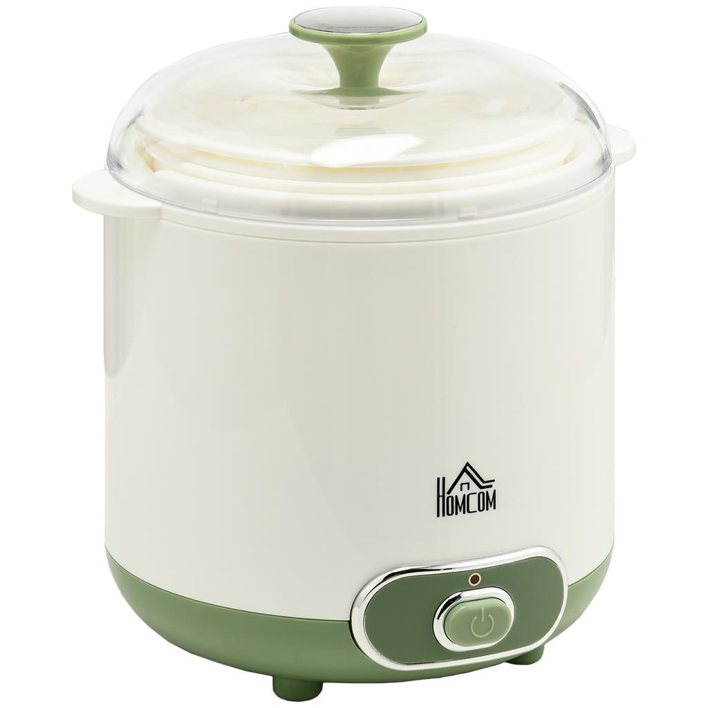 Yogurt Maker, 1.5 L Yogurt Machine with Strainer, Lid, 20 W Yogurt Maker for Greek Yogurt, for 3–5 People, 19.5x17.5x21.4 Cm, White