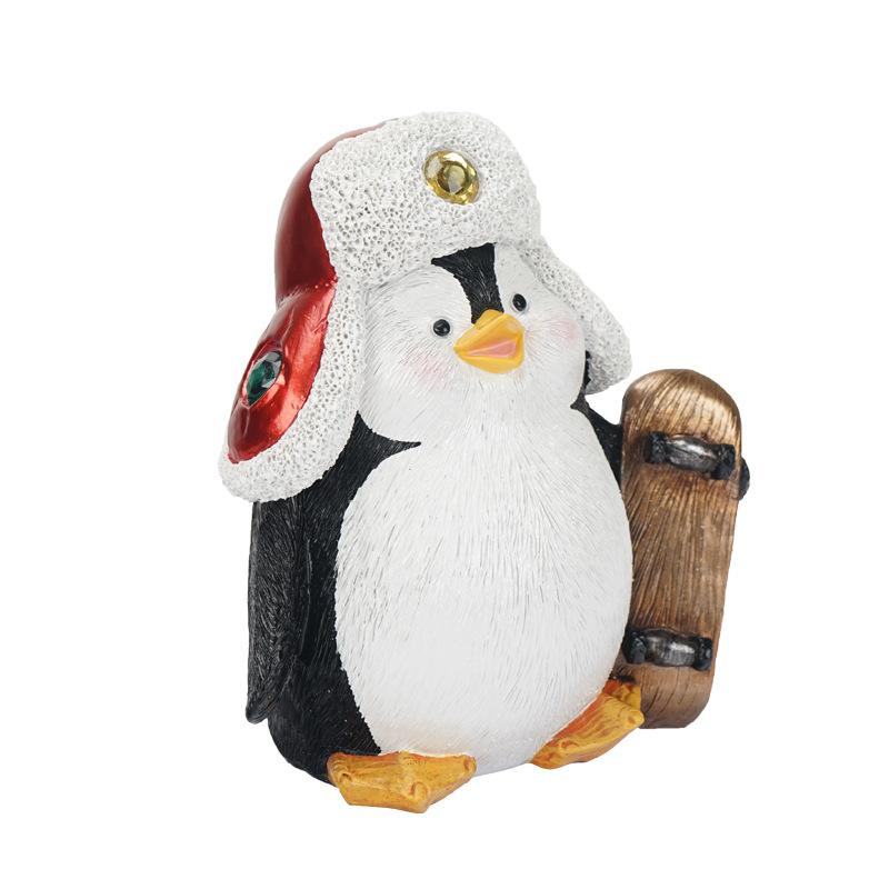 Christmas Animal Sculpture Ornaments Brown Bear Drummer Dog Gift Idea Box Nice Skateboard Penguin Christmas Home Use Decorations
