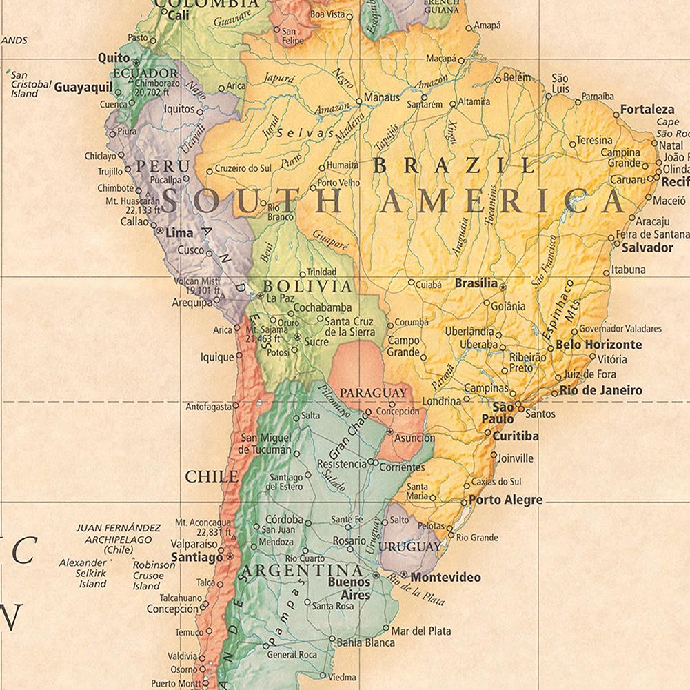 Weltkarte Wandbehang, Vintage Bildungsdeko, Horizontales Design für Klassenzimmer, Studentenwohnheim & Heimdeko, Weltkarte Wanddeko, Klassenzimmerdekoration