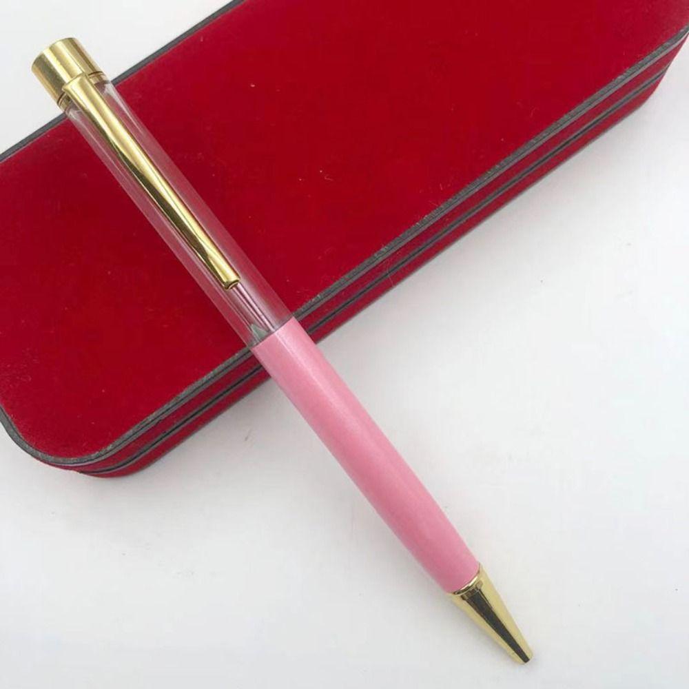 Metal Empty Tube Ball Point Pen DIY Signature Pen Gold Powder Neutral Gel Pens  School Supplies
