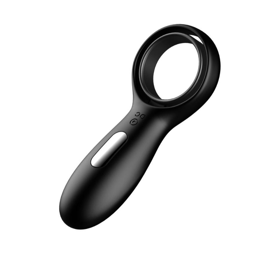 Silicone Dual Vibrating Cock Ring with Egg Massager for Couples