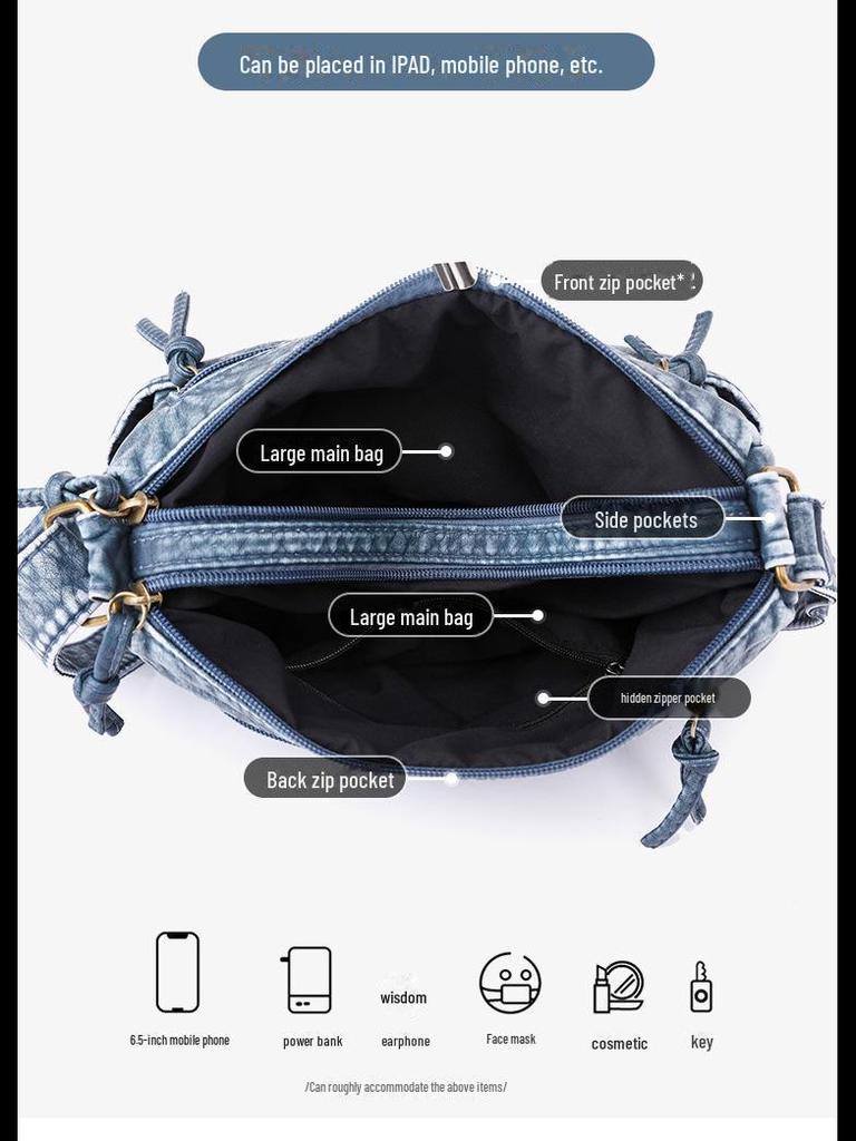 Large Capacity Soft Leather Cross-border Women's Shoulder Tote Bag for Middle-aged Women, with Washed Leather Finish.