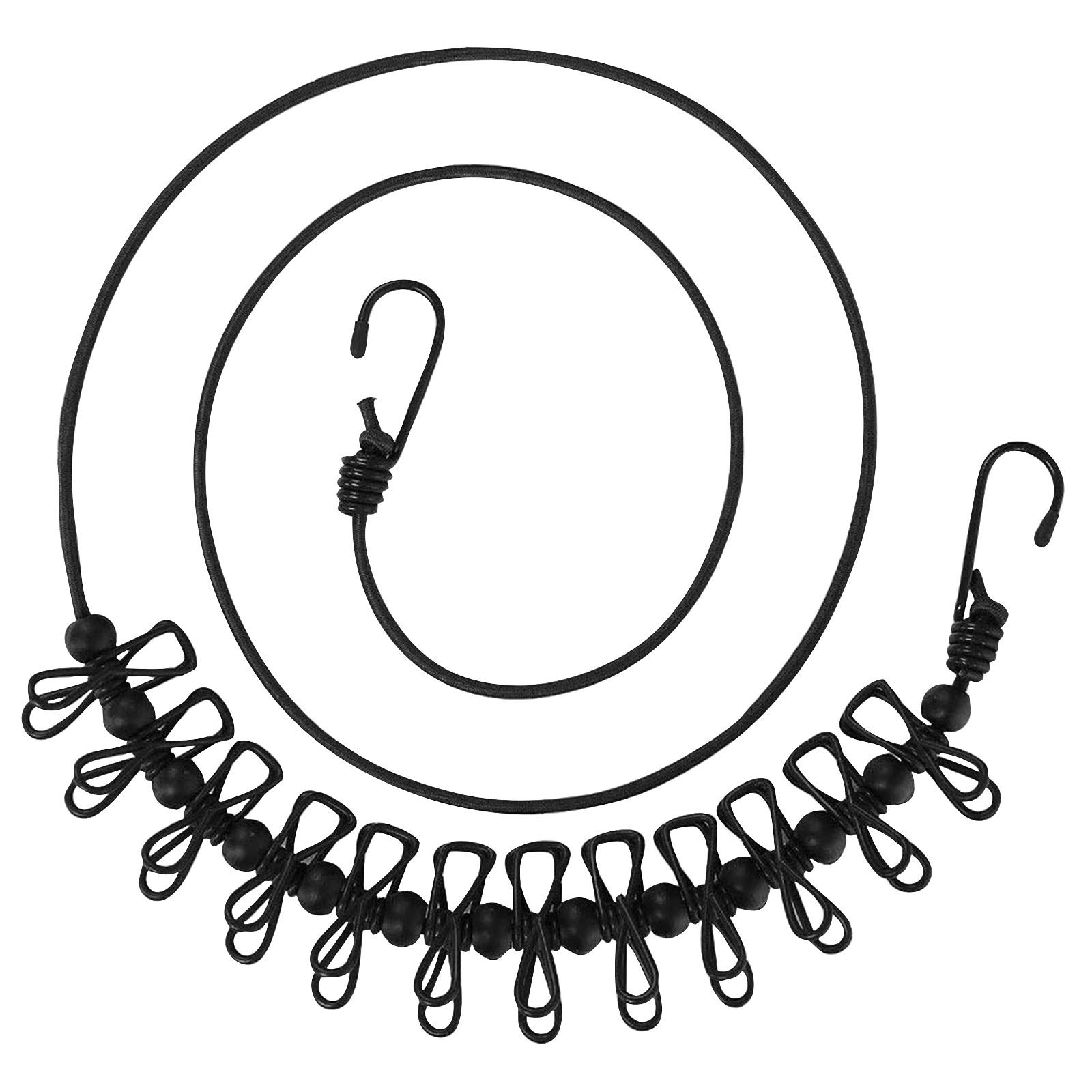 

Портативная веревка для белья с 12 прищепками, выдвижная эластичная веревка для белья