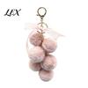 Grape Plushie Charm Plush Keychain for Handbags, Fuzzy Cluster Bag with Decorative Pendant Bow, Fluffy Ball Keyring Backpacks and Purses