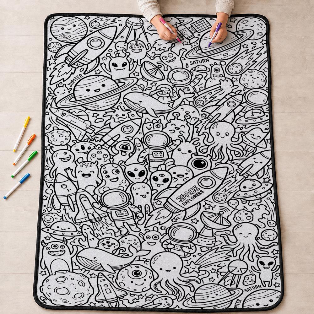Cross-stitch DIY Fun Graffiti Blanket – Hand-painted Coloring Gift Blanket