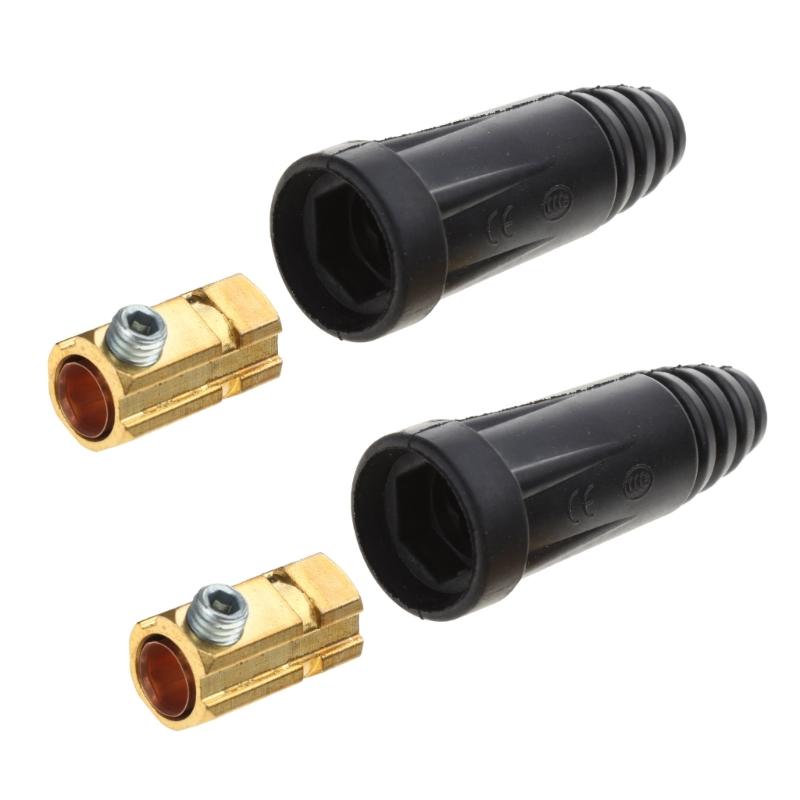 2ks svařovací kabel, pár rychlospojek 200Amp-300Amp (#4-#1) 35-50 SQMM pro příslušenství svářeček