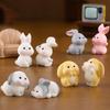 62KD Easter Rabbit Figurine Miniatures Ornament for Home and Shop Decorations
