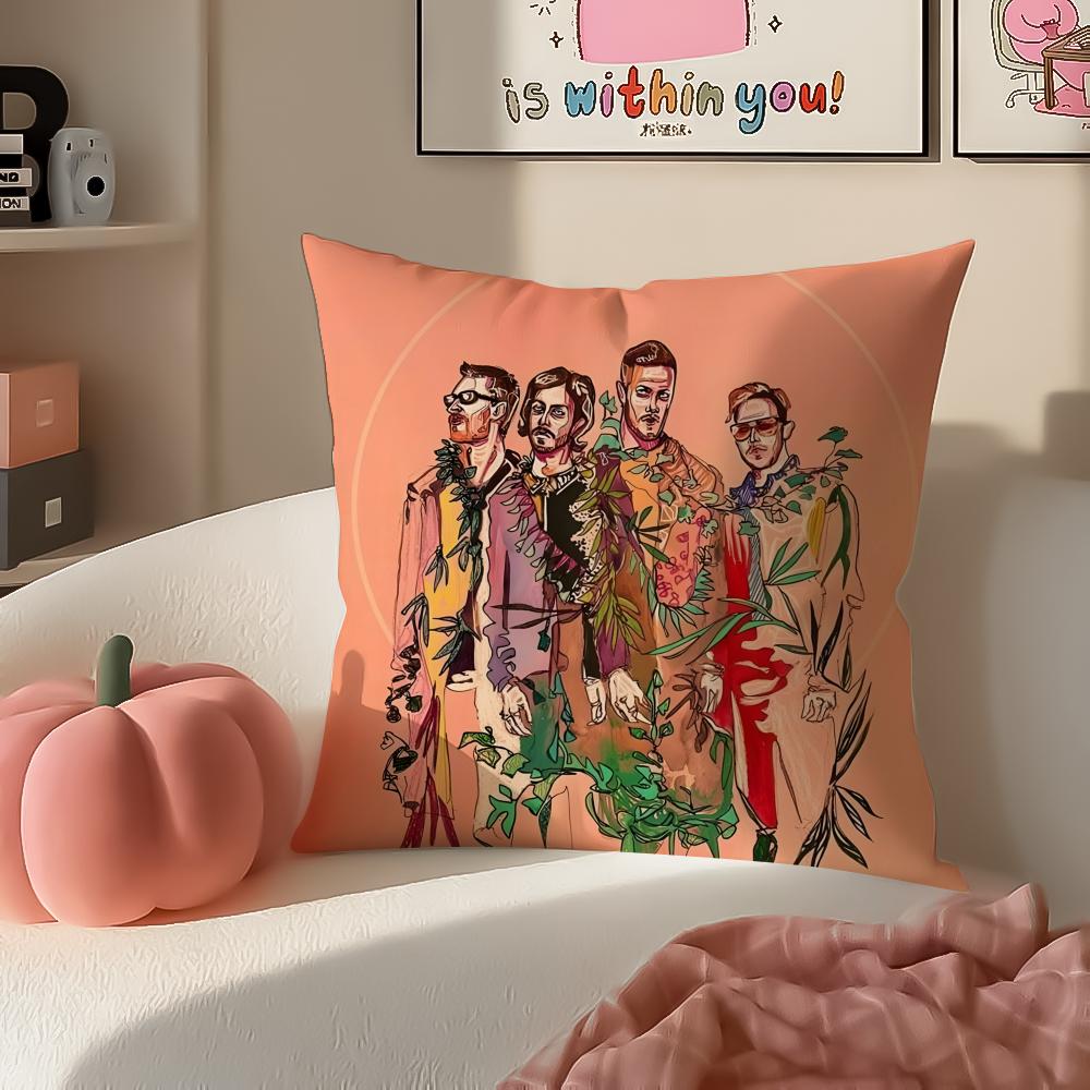 Anthemic Pop American Band IImagine Dragons Cushion Cover Pillowcase Short Plush Invisible Zipper Room Sofa Cushion Cover
