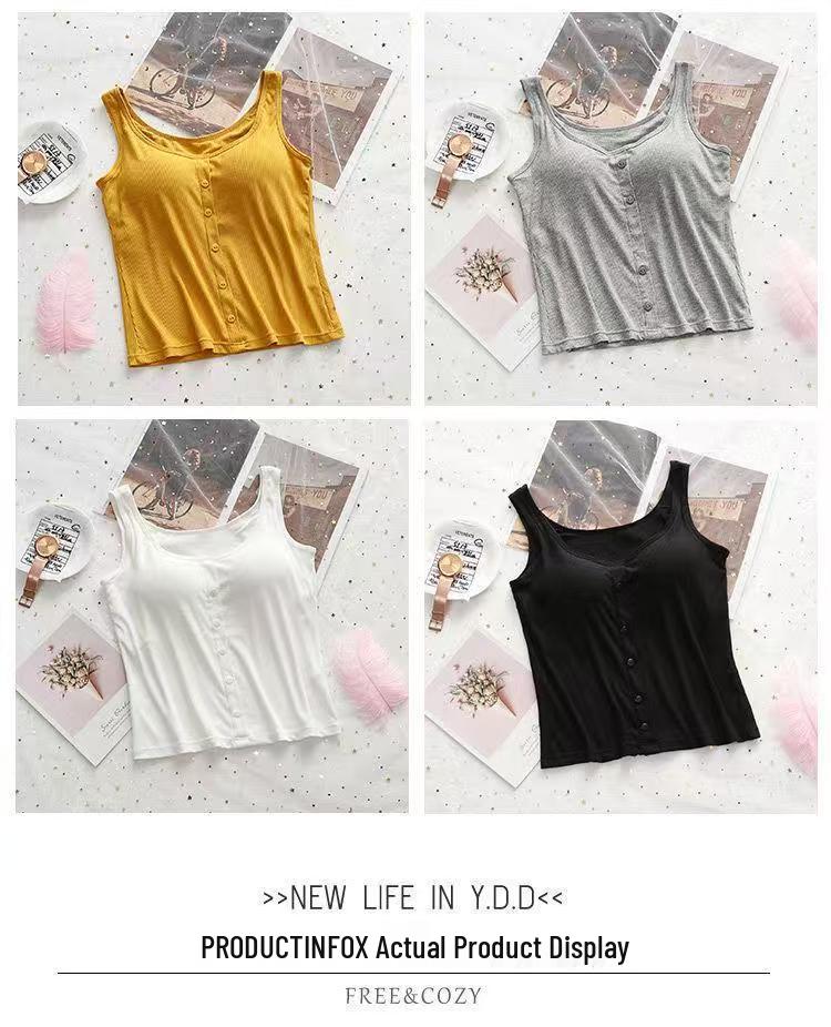 Damen Modal Camisole mit eingebautem BH-Pad - Vielseitig, dünn, stilvoller Rücken, kurzes Tube-Top