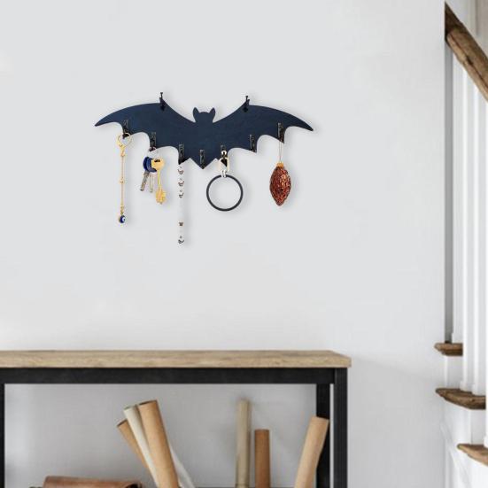 Storage Hook Halloween Wall Decor Strong Load-bearing Easy To Install Wall Mount Bat Shaped Jewelry Hanger Hook Party Ornament