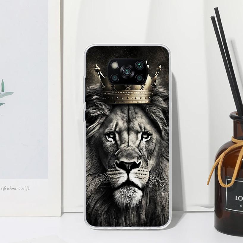 Lion Alpha Male Cub King Phone Case For Xiaomi Poco X7 X6 X5 M7 M8 Pro F7 Ultra Redmi 15C 15 13C 13 12C 12 10 10C 10A Art Fundas