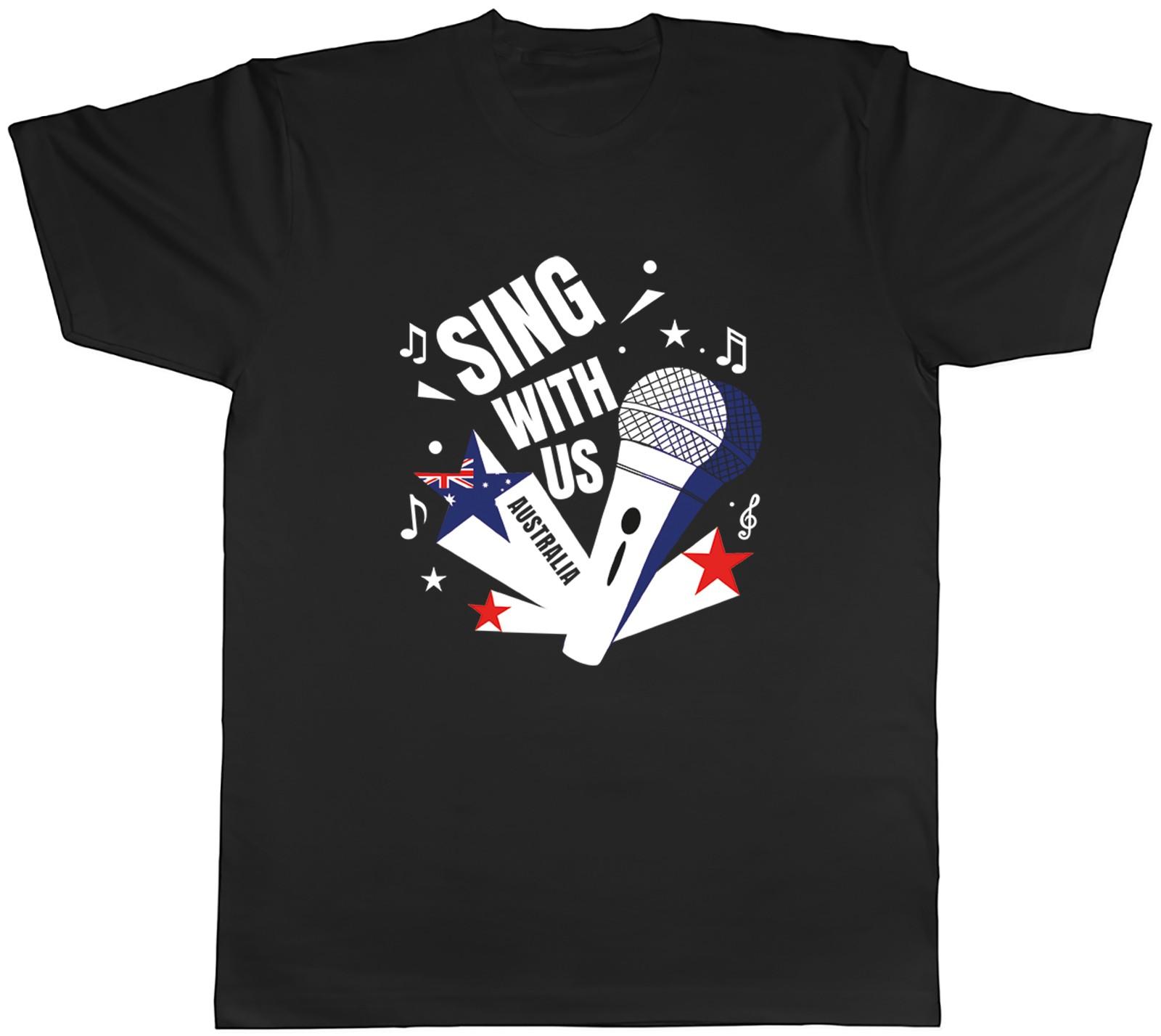 Austrialia Music Sing with us Note karaoke Mens T-Shirt Tee Gift Top S