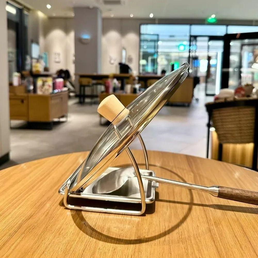 Durable Stainless Steel Cutting Board Holder Large Capacity with Draining Tray Pot Lid Stand Rustproof Kitchen Storage Rack
