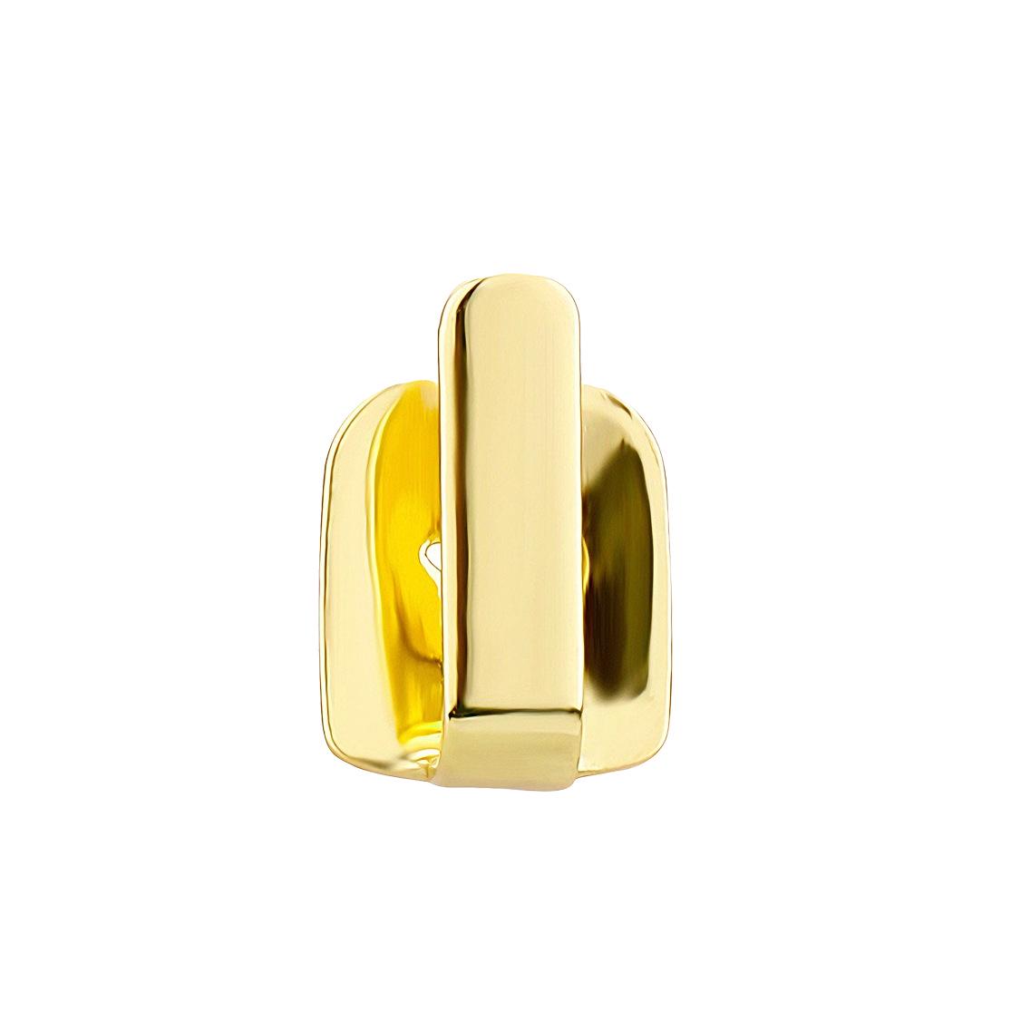 Gold & Diamant Hip Hop Einzelzahnlücke Grill für Männer & Frauen - Glattes Halloween Zahnzubehör beige