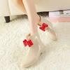 Women's Rain Shoes Short-tube Spring and Autumn Rain Boots Knot-bow Low-top Boots White-collar Waterproof Shoes Rubber Overshoes