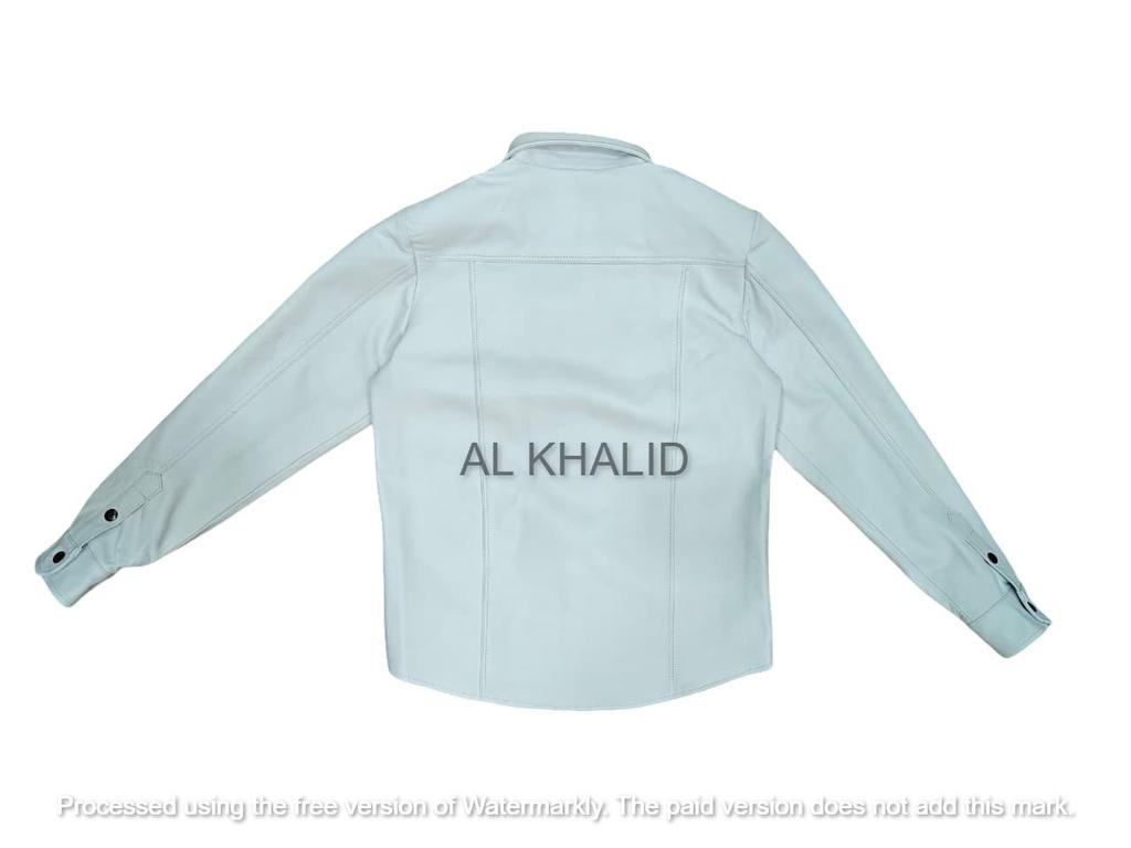 Echtes weiches Lammfell Motorrad Handgemachtes Hemd Neues weißes Lederhemd für Herren