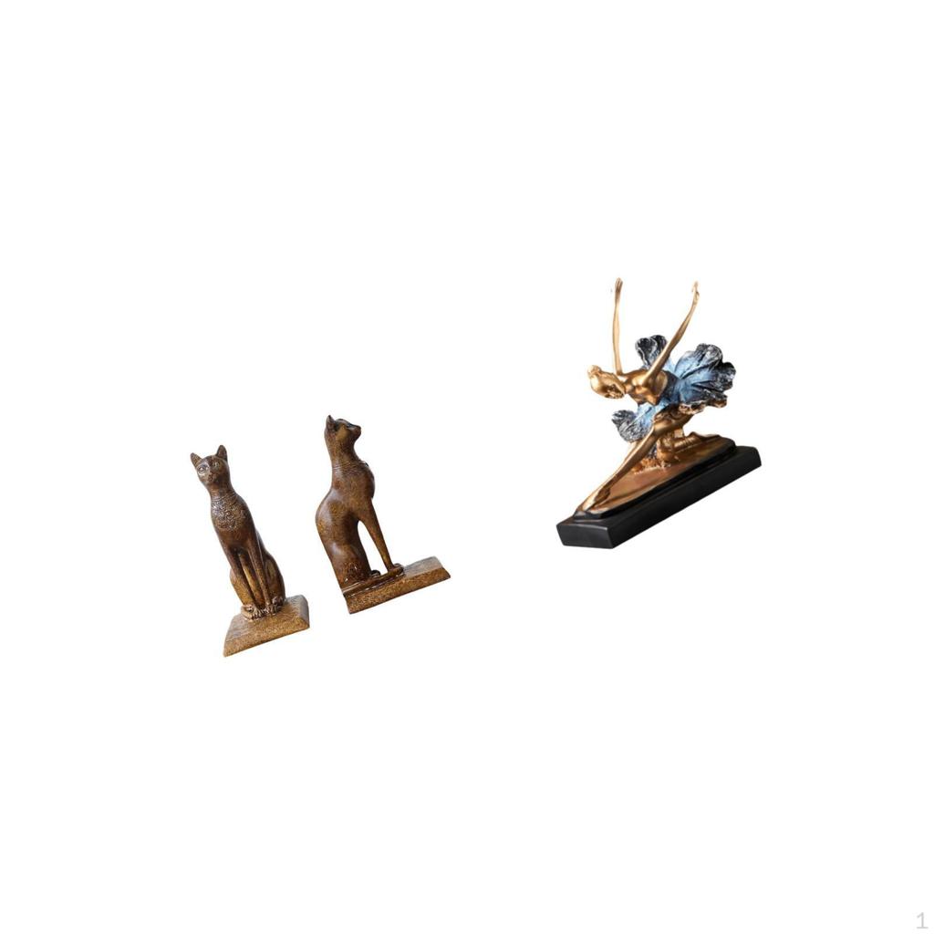 Cat Ballet Dancer Figurines Bookends And Ballerina Girls Statue Decorative Ornaments for Office Desk