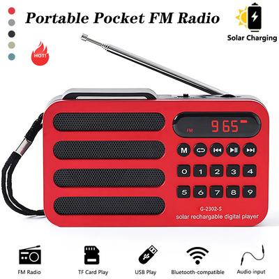 Mini Taşınabilir Radyo Şarj Edilebilir Dijital FM USB TF Kart MP3 Çalar Kablosuz Hoparlör Bluetooth Uyumlu Radyo FM Alıcısı