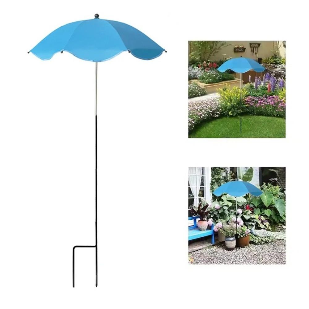 Metal Stake Plant Umbrellas Adjustable Sunshade Umbrella Portable Sun Protection Cover  Flower Pots