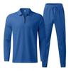 2025 Men's Waffle Long-Sleeve Suit & Elastic Waist Sports Pants Set - Breathable Casual Wear for Spring/Autumn