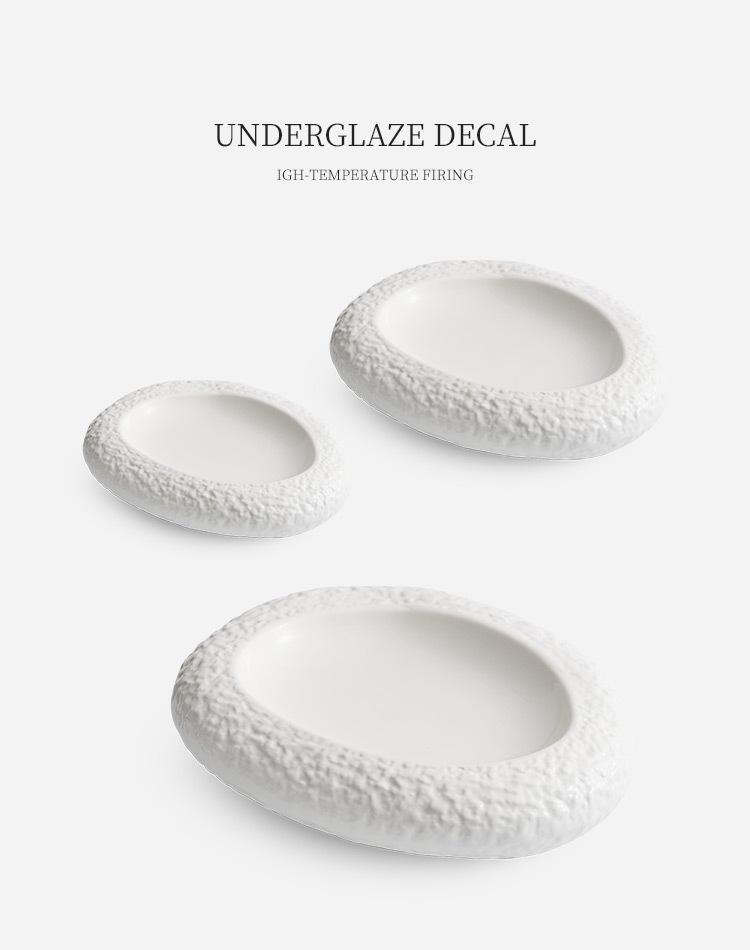 Artistic Ceramic Rock Pattern Plate: Irregular, High-End Design for Creative Cuisine In Hotels and Private Kitchens