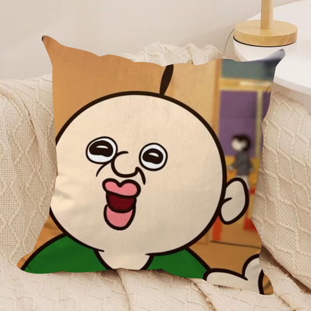 Funny Bbangbbangs Diary Cushion Cover Soft Plush Fabric Double-Sided Printed Sofa Cushion Cover For All Seasons Home Decor Gift