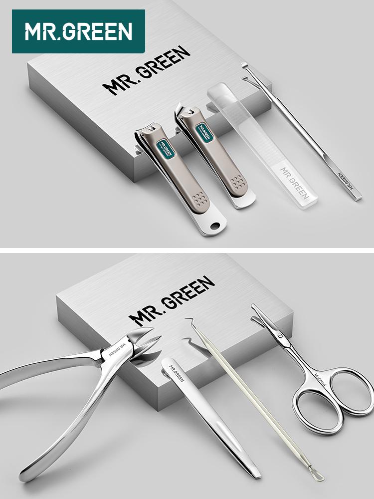 MR.GREEN Set Manicure Set Pedicure Tagliaunghie Acciaio Inossidabile Tagliaunghie Professionale Strumenti con Custodia da Viaggio Kit