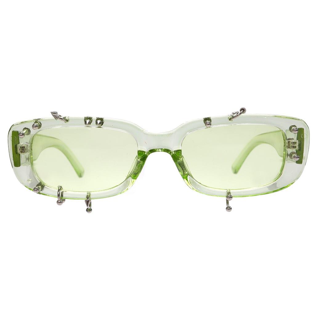 European and American style square small square sunglasses punk rivets jelly sunglasses fashion street shot