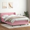 Pink Box Spring Bed with Mattress 140 x 220 cm Velvet